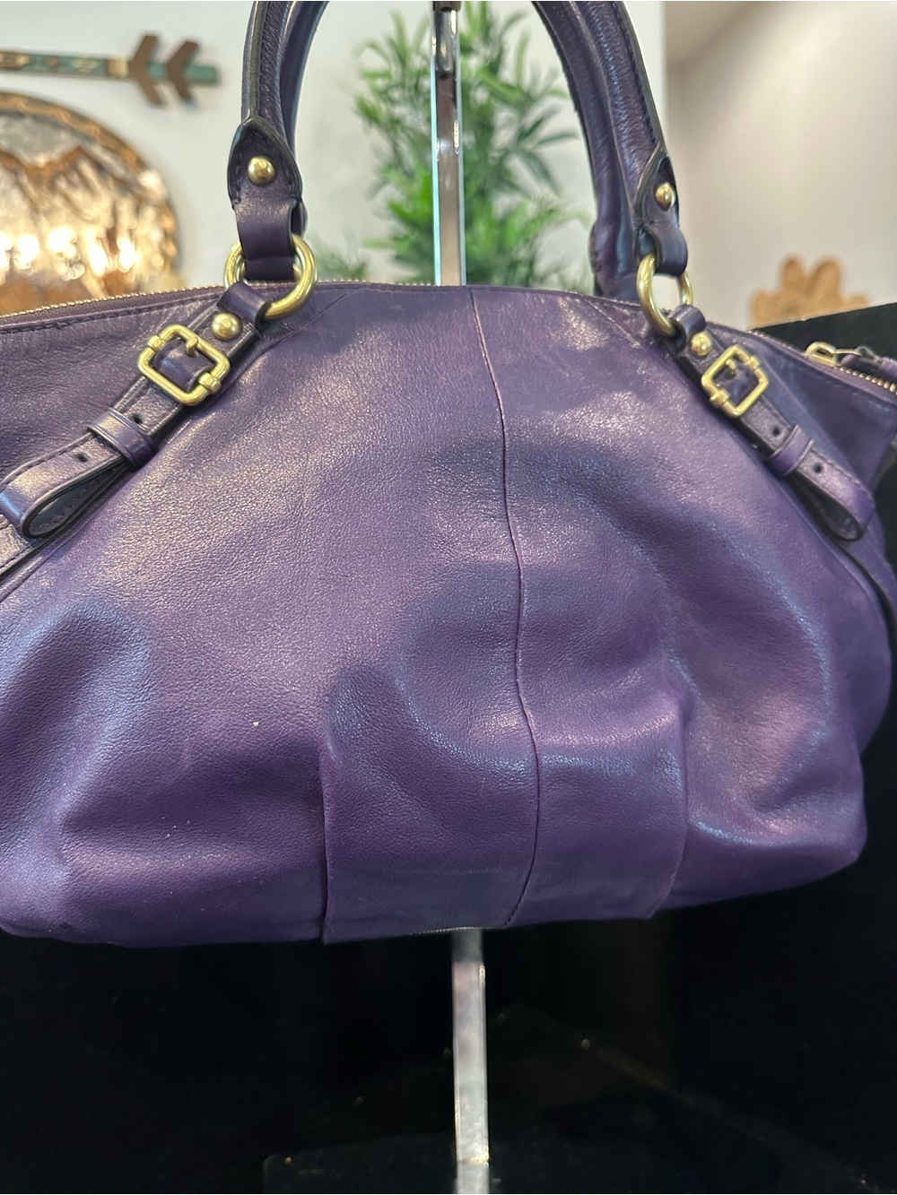 Coach Madison Sophia Purple Leather Satchel - Picture 6 of 13